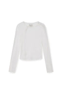 SNAP DETAIL SLIM TOP IN IVORY image 13