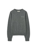 CASHMERE BLENDED ROUND KNIT PULLOVER IN BLACK image 14