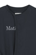 TIE DETAIL DRAPED LOGO TOP IN CHARCOAL GREY image 3