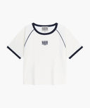 W AEROCOOL SMALL CLASSIC LOGO SLIM RINGER TEE IN IVORY
