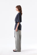 TIE DETAIL DRAPED LOGO TOP IN CHARCOAL GREY image 18