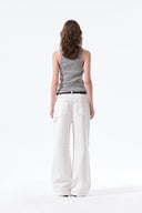 DESTROYED COLOR DYEING DENIM PANTS IN WHITE image 19