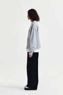 RAW CUT APPLIQUE SWEATSHIRT IN GRAY image 7