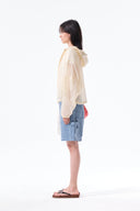 BACK LOGO HOODY WINDBREAKER FOR WOMEN IN CREAM image 20