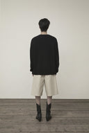 CASHMERE BLENDED ROUND KNIT CARDIGAN IN BLACK image 20