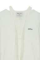 STRING DETAIL KNIT CARDIGAN IN CREAM image 15