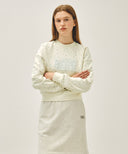 W CLASSIC LOGO CROP SWEATSHIRT IN FLOWER image 11