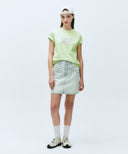 W STRAIGHT DENIM MINI SKIRT IN LIGHT BLUE