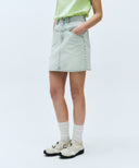 W STRAIGHT DENIM MINI SKIRT IN LIGHT BLUE