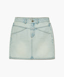 W STRAIGHT DENIM MINI SKIRT IN LIGHT BLUE