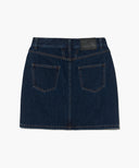 W STRAIGHT DENIM MINI SKIRT IN DARK BLUE