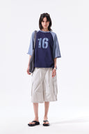 RAW EDGE RAGLAN TOP IN NAVY image 11