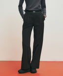 MARITHE SPORT W PIN-TUCK WIDE PANTS IN BLACK image 1