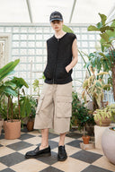 TWO TONE MESH KNIT VEST FOR MEN IN BLACK image 10