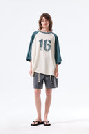 RAW EDGE RAGLAN TOP IN CREAM image 9