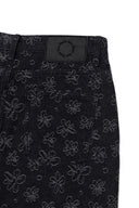 FLOWER PATTERN FLARE DENIM PANTS IN BLACK image 6