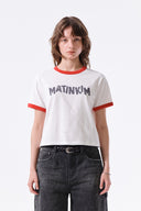 MATIN LOGO RINGER CROP TOP IN WHITE image 5
