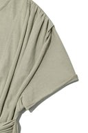 TIED DETAIL STRING TOP IN LIGHT KHAKI