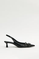 BUCKLE STILETTO SLING BACK HEELS IN BLACK image 7