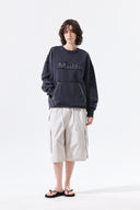 RAW CUT APPLIQUE SWEATSHIRT IN CHARCOAL GREY