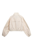 MATIN ROUGH COATING CROP BOMBER IN CREAM image 1