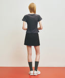 MARITHE SPORT W FLARE MINI SKIRT IN BLACK