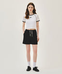 W AEROCOOL SMALL CLASSIC LOGO SLIM RINGER TEE IN IVORY