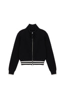 SPELL POINT STRIPE KNIT CARDIGAN IN BLACK image 7