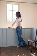 FLOWER PATTERN FLARE DENIM PANTS IN BLUE image 9