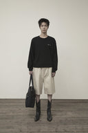 CASHMERE BLENDED ROUND KNIT PULLOVER IN BLACK image 19