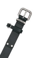 DOUBLE STUD LEATHER BELT IN BLACK image 5