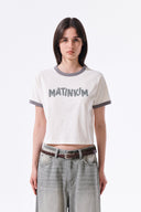 MATIN LOGO RINGER CROP TOP IN CREAM image 6
