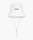 KIDS NYLON WIDE BUCKET HAT IN WHITE image 9
