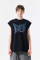 RAW EDGE CUT OUT SLEEVELESS TOP FOR MEN IN BLACK image 5