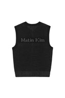 TWO TONE MESH KNIT VEST FOR MEN IN BLACK image 2