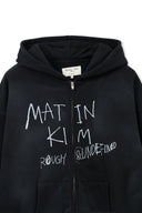 VINTAGE WASHED GRAFFITI HOODY ZIP UP IN BLACK image 3