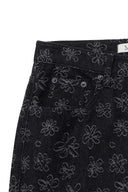 FLOWER PATTERN FLARE DENIM PANTS IN BLACK image 4