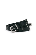 DOUBLE STUD LEATHER BELT IN BLACK image 1