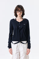 STRING DETAIL KNIT CARDIGAN IN DARK NAVY image 12