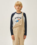 KIDS BEAR RAGLAN LONG SLEEVE TEE IN NAVY image 10