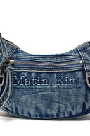 MATIN WASHED DENIM MINI HOBO BAG IN BLUE image 3