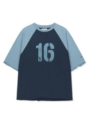 RAW EDGE RAGLAN TOP IN NAVY image 13