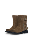 BIKER ANKLE BOOTS IN KHAKI