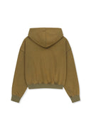 WASHED CALLIGRAPHY LOGO HOODY TOP IN KHAKI