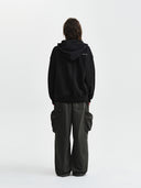 UNI 梭織拼接連帽拉鍊外套 (UNI WOVEN MIX HOOD ZIP-UP) 炭灰色