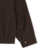 中性高領麂皮拉鍊夾克 (UNI HIGHNECK SUEDE JUMPER) 褐色