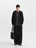 UNI 梭織拼接連帽拉鍊外套 (UNI WOVEN MIX HOOD ZIP-UP) 炭灰色