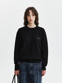 CALLIGRAPHY BACK LOGO KNIT PULLOVER IN BLACK