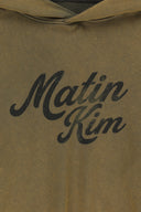 WASHED CALLIGRAPHY LOGO HOODY TOP IN KHAKI