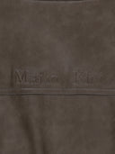 CROP LEATHER BLOUSON IN BROWN